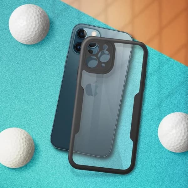 Heltäckande skal - MÄRKE - iPhone 12 Pro - Stötsäker - Plexiglas - Förstärkta hörn