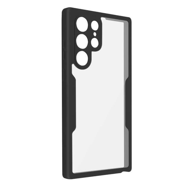 Samsung Galaxy S22 Ultra Fodral - AVIZAR - Plexiglas Baksida - Polymer Framsida - Svart