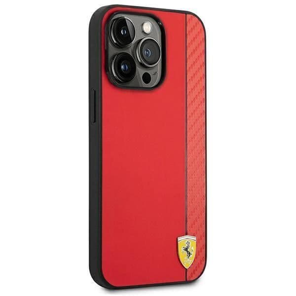 Ferrari Carbon - Fodral för iPhone 14 Pro (röd) - 3666339063863