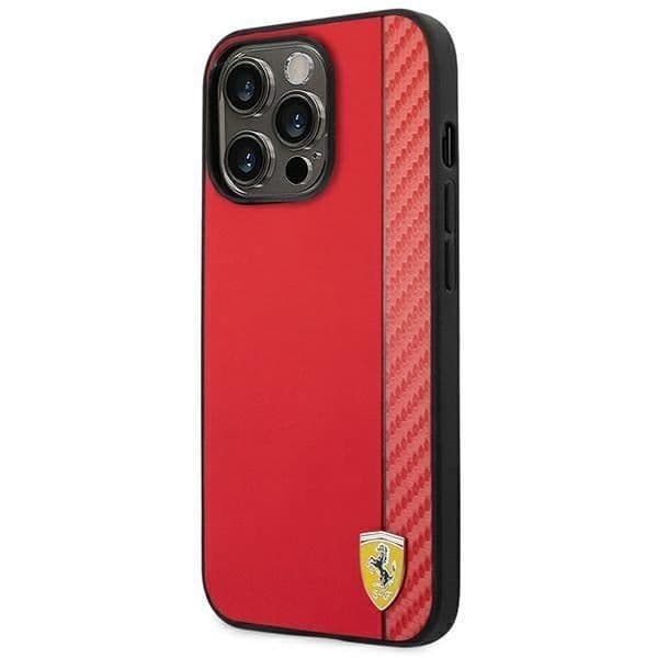 Ferrari Carbon - Fodral för iPhone 14 Pro (röd) - 3666339063863