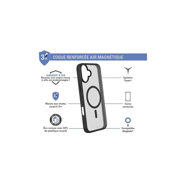 Forcecase MagSafe-kompatibelt förstärkt fodral för iPhone 16 Plus Frost Black