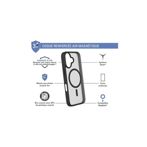 Forcecase MagSafe-kompatibelt förstärkt fodral till iPhone 16 Frost Black