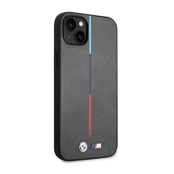 BMW Quilted Tricolor - Fodral för iPhone 14 Plus (Grå) - 3666339066970