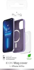 Miniatyrbillede 2 af 2: iPhone 14 Pro ICON MAG liquid silicon case, magnets, lavende