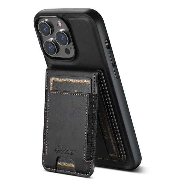 Kunstlærskall med MagSafe-kortholder for iPhone 14 Plus - Svart