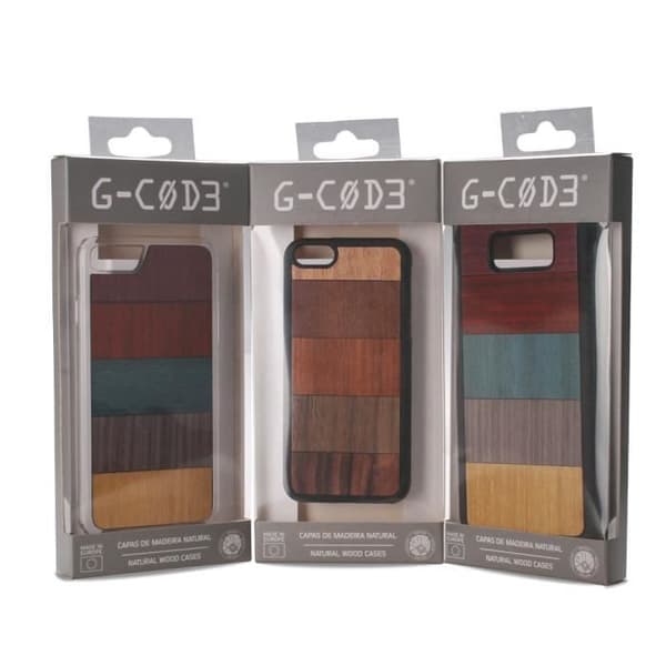 G-Code Multicolor trähårt skal till iPhone 7 - 8 Slim Clear