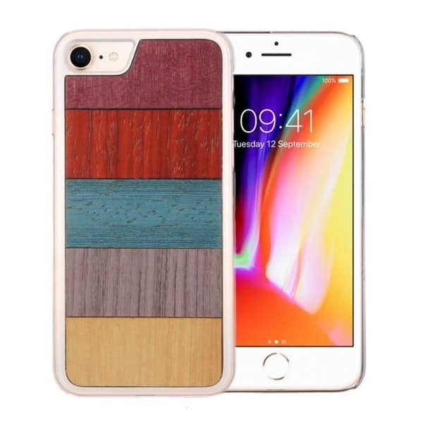 G-Code Multicolor trähårt skal till iPhone 7 - 8 Slim Clear