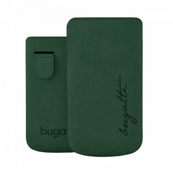 Etui i läder - Bugatti - Perfekt sammetslen - Mjuk - Magnetisk - Ljusgrön för iPhone 5