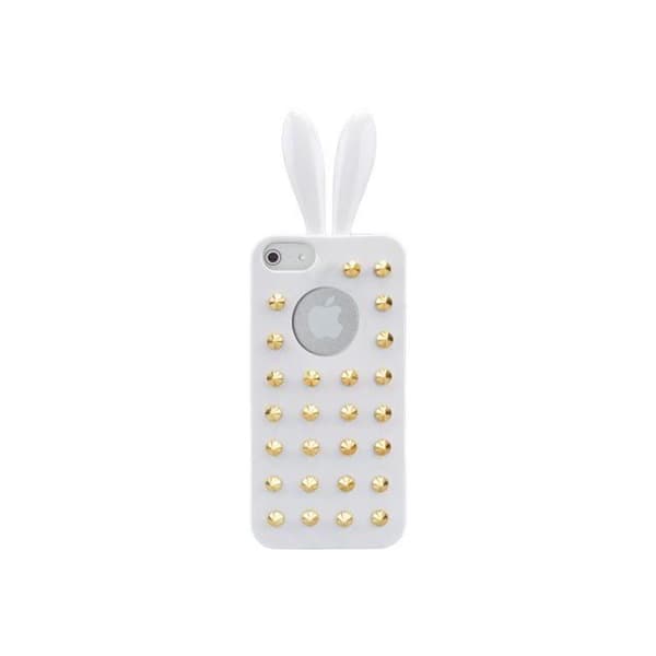 Rabito Pointed Stud Skyddande mobiltelefonfodral syntetisk harts vit för Apple iPhone 5, 5s