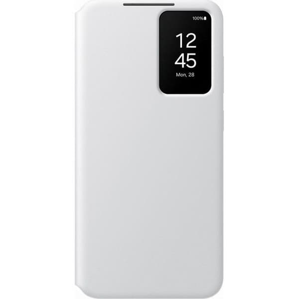 Smart Clear View Folio-fodral med korthållare för Samsung Galaxy S24+ ljusgrå