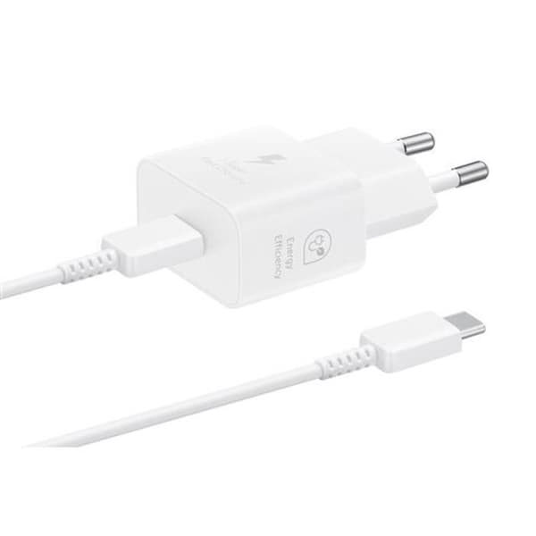 Samsung mobiltelefon laddare 25W nätladdare Med USBC kabel Vit