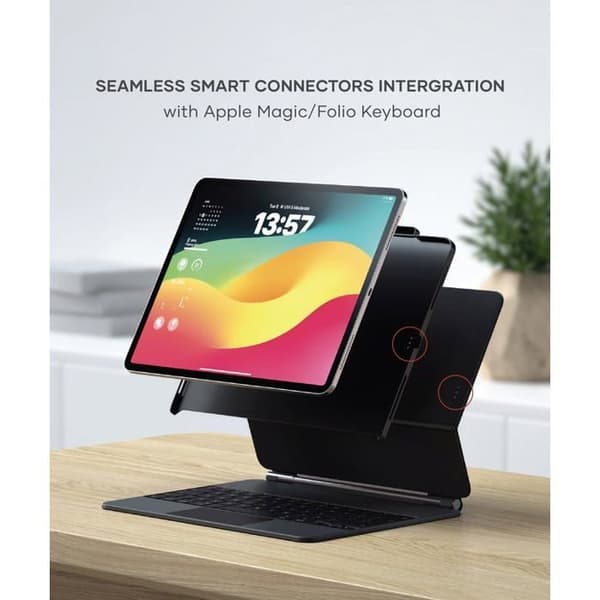 Coque för iPad 12.9 - SATECHI - Stötsäker - Inbyggd penna hållare - Kompatibel med 5:e/4:e/3:e generationen - Svart