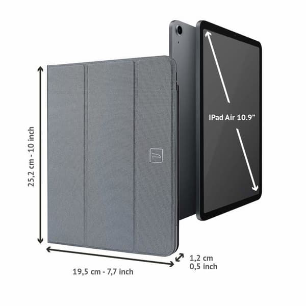 Hus Etui - Tucano - Up Plus - Kompatibel med iPad Air 10.9" 2020 - Stöd för Apple Pencil - Grå
