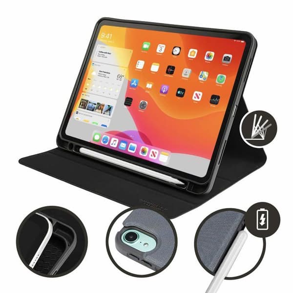 Hus Etui - Tucano - Up Plus - Kompatibel med iPad Air 10.9" 2020 - Stöd för Apple Pencil - Grå