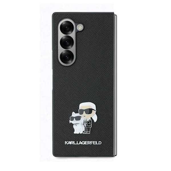 Fodral till Samsung Galaxy Z Fold6 - Karl Lagerfeld Saffiano (KLHCZFD6SAPKCNPK) - Karl&amp;Choupette metallstift