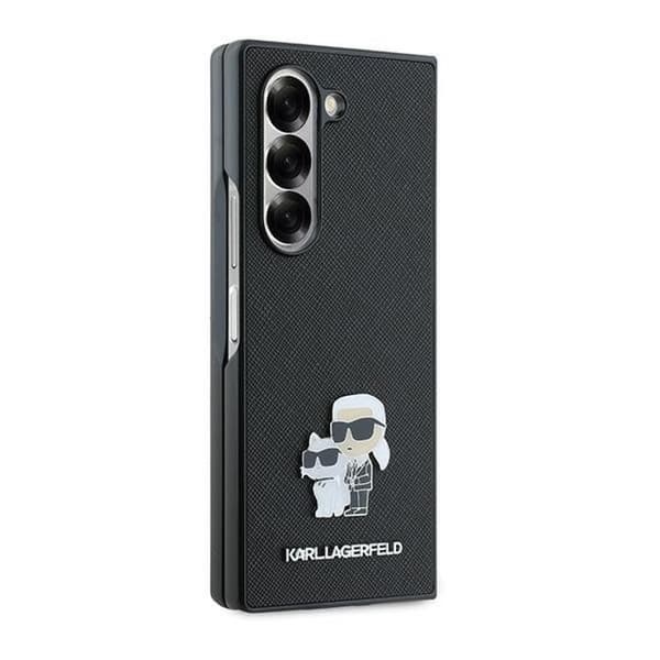 Fodral till Samsung Galaxy Z Fold6 - Karl Lagerfeld Saffiano (KLHCZFD6SAPKCNPK) - Karl&amp;Choupette metallstift