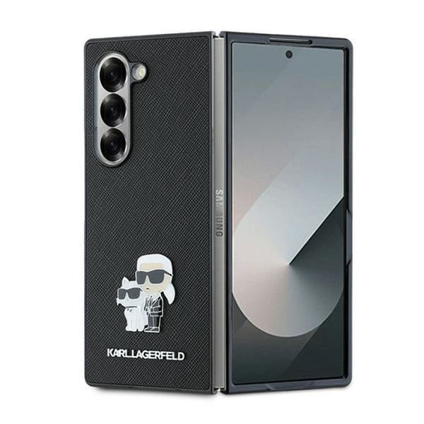 Fodral till Samsung Galaxy Z Fold6 - Karl Lagerfeld Saffiano (KLHCZFD6SAPKCNPK) - Karl&amp;Choupette metallstift