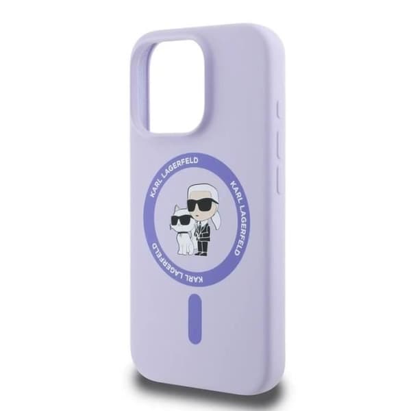 Coque - Karl Lagerfeld - iPhone 16 Pro - Flytande silikon - MagSafe - Lila