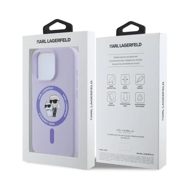 Coque - Karl Lagerfeld - iPhone 16 Pro - Flytande silikon - MagSafe - Lila