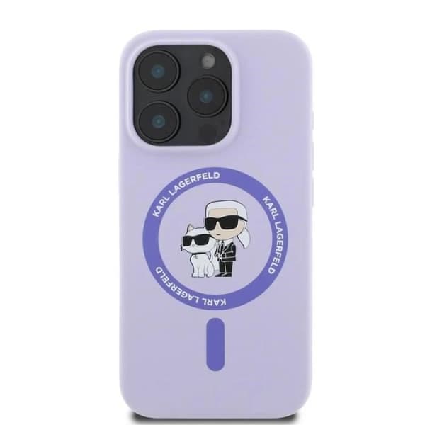 Coque - Karl Lagerfeld - iPhone 16 Pro - Flytande silikon - MagSafe - Lila