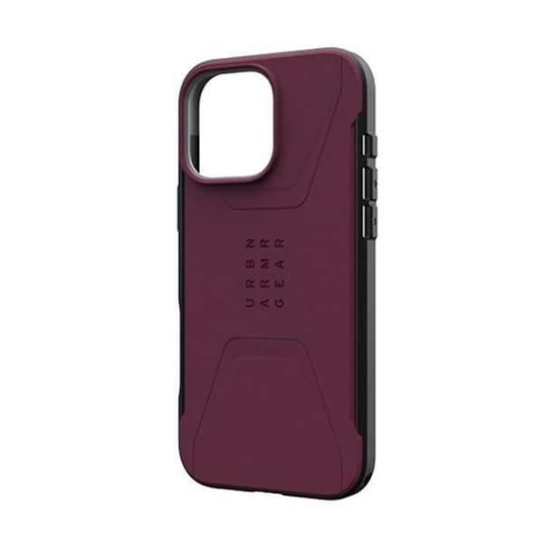 Coque - UAG - Civil - iPhone 16 Pro Max - Bordeaux - Halkantigt - Hexagonalt Mönster