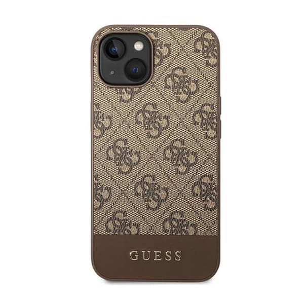 iPhone 14-fodral - Guess - 4G Bottenrand - Ekologiskt läder - Brun - Semi-rigidh