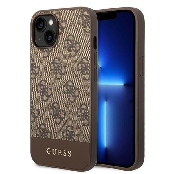 iPhone 14-fodral - Guess - 4G Bottenrand - Ekologiskt läder - Brun - Semi-rigidh