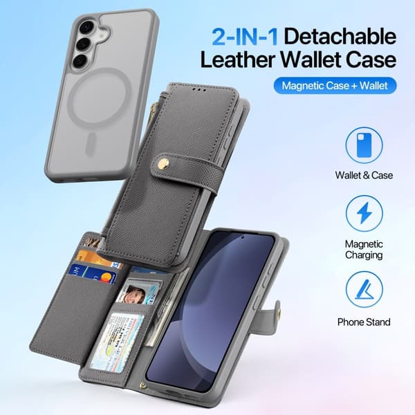 DUX DUCIS Samsung Galaxy S25 Kotelo 2-in-1 Lawa Series MagSafe Harmaa