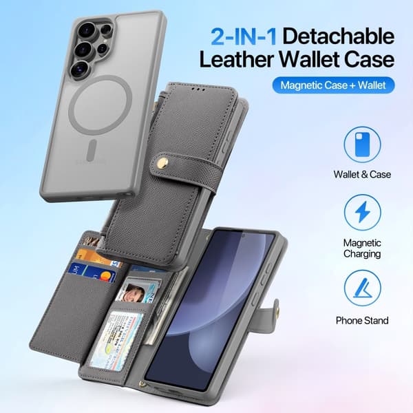 DUX DUCIS Samsung Galaxy S25 Ultra Kotelo 2-in-1 Lawa Series MagSafe Harmaa
