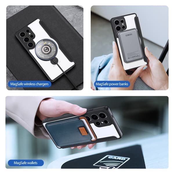 DUX DUCIS Samsung Galaxy S25 Ultra Kotelo Skin X Pro Series Kickstand MagSafe Musta
