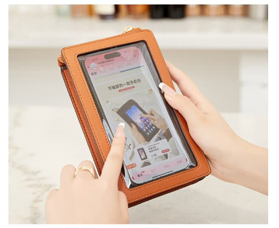 INF Ny vertikal telefonlommebok i PU-skinn