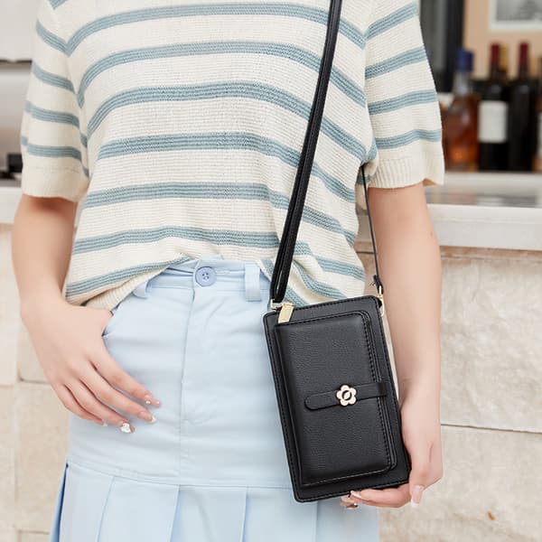 INF Ny PU-läder Vertikal Crossbody-telefonplånbok