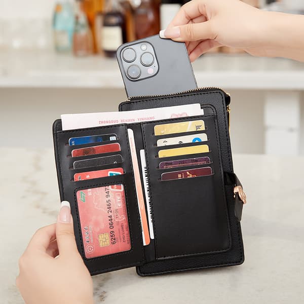 INF Ny PU-läder Vertikal Crossbody-telefonplånbok
