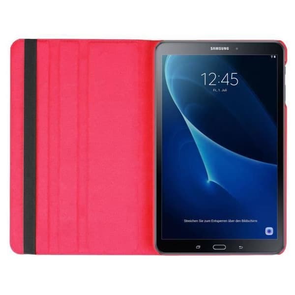Samsung Galaxy Tab A6 10.1 Fodral - 360 Rotation Läderfodral Skydd för Samsung Tab A6 10.1 SM-T580/T585 surfplatta – Röd