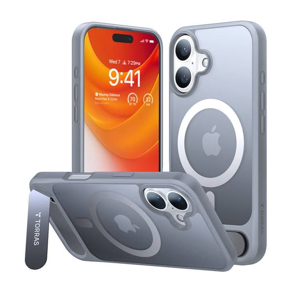 Etui Torras Pstand Series til iPhone 16 Plus (titanium grå)