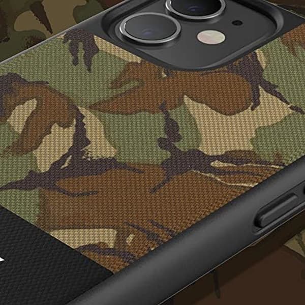 Gjuten canvas skyddsfodral för iPhone 12 Mini 5.4 - SUPERDRY - Kamouflagegrön