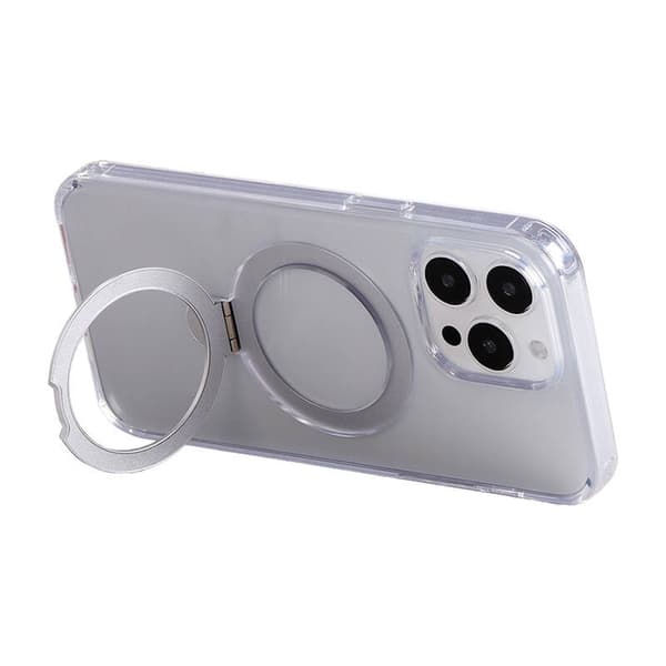 Magnetisk beskyttende telefoncover med holder Joyroom JR-BP004 til iPhone 15 (gennemsigtig)