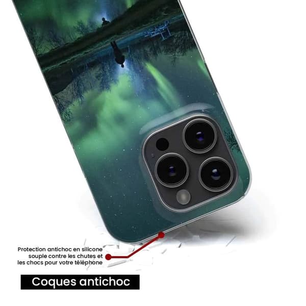 Tryckt silikonfodral som är kompatibelt med Samsung Galaxy A25 Northern Lights