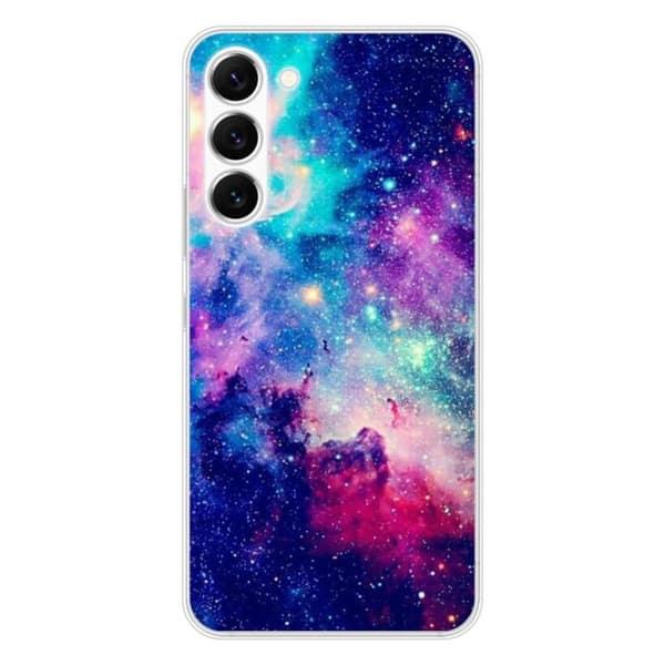 Tryckt silikonfodral som är kompatibelt med Samsung Galaxy S23 Galaxy Blue
