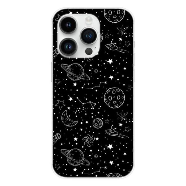 Tryckt silikonfodral som är kompatibelt med Apple iPhone 14 Pro Galaxy draw