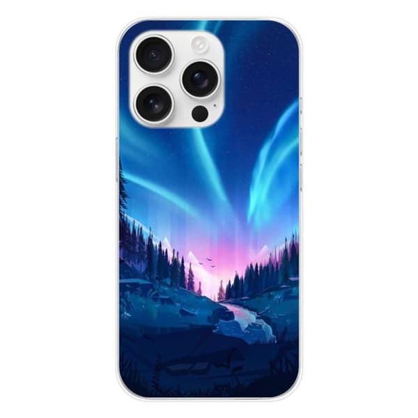 Tryckt silikonfodral som är kompatibelt med Apple iPhone 16 Pro Nightfall