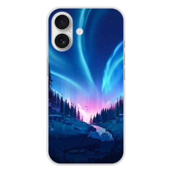 Tryckt silikonfodral som är kompatibelt med Apple iPhone 16 Nightfall