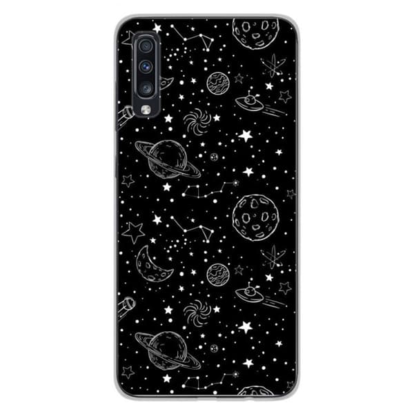 Tryckt silikonfodral som är kompatibelt med Samsung Galaxy A70 Galaxy draw