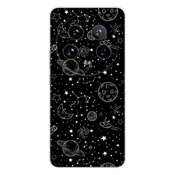 Tryckt silikonfodral som är kompatibelt med Xiaomi 14 Ultra Galaxy draw