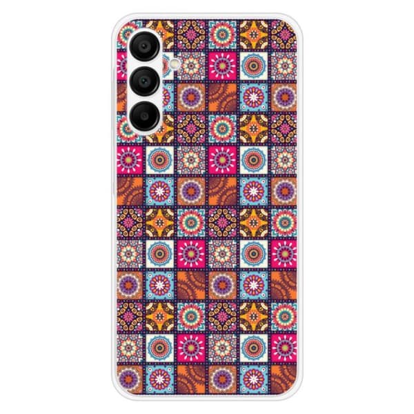 Tryckt silikonfodral som är kompatibelt med Samsung Galaxy A15 Patchwork Mandala