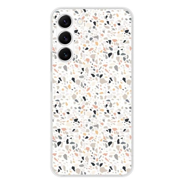 Tryckt silikonfodral som är kompatibelt med Samsung Galaxy S23 Terrazzo färg