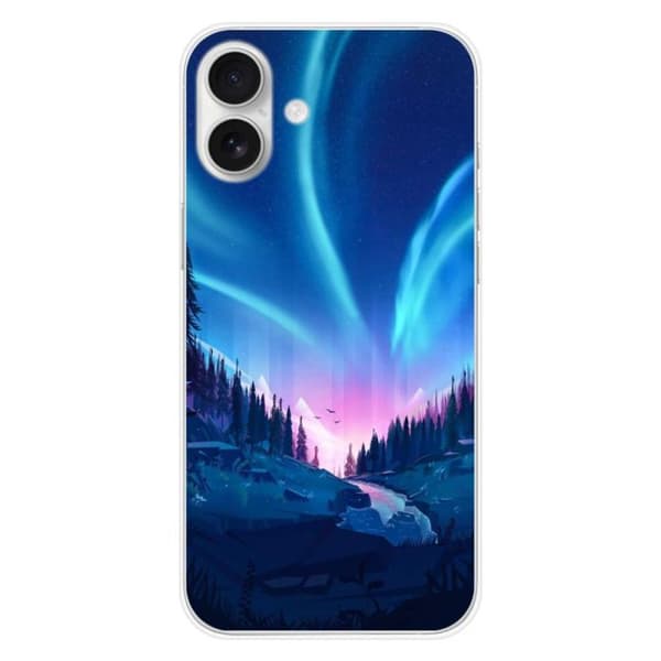 Tryckt silikonfodral som är kompatibelt med Apple iPhone 16 Plus Nightfall