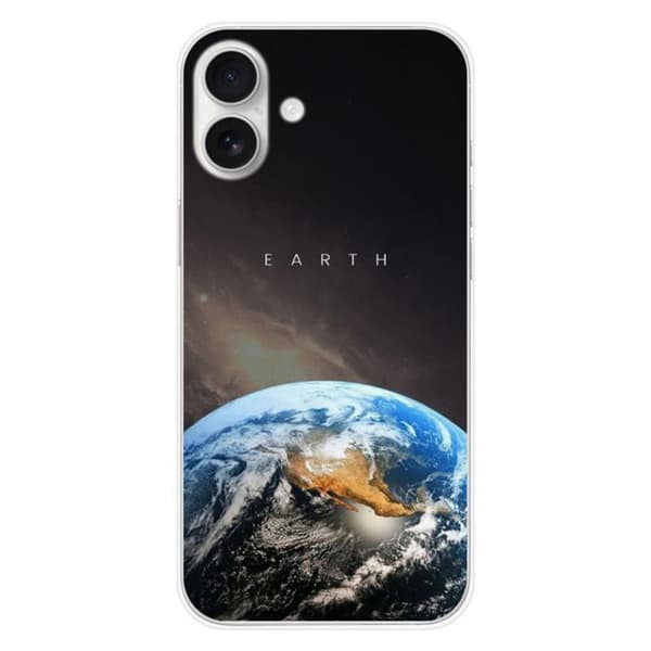 Tryckt silikonfodral som är kompatibelt med Apple iPhone 16 Plus Earth