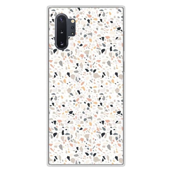 Tryckt silikonfodral som är kompatibelt med Samsung Galaxy Note 10 Plus Terrazzo färg