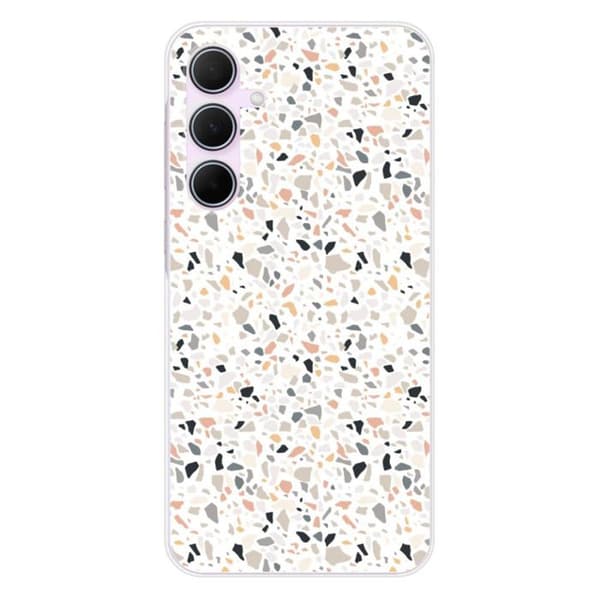 Tryckt silikonfodral som är kompatibelt med Samsung Galaxy A55 5G Terrazzo färg